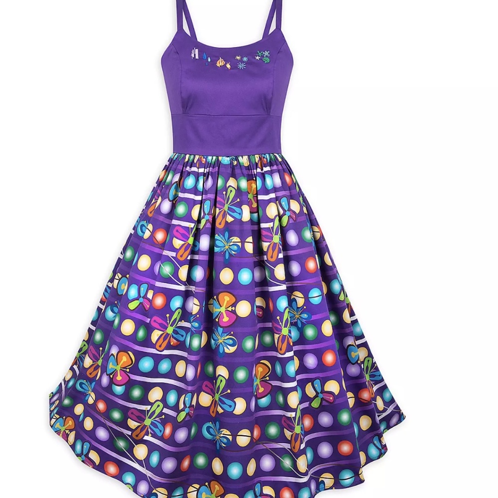 Disney Purple Midi Dress with Colorful Patterns